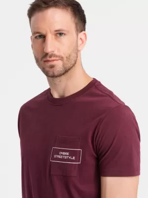 Pánske tričko OMBRE om-tsct-0108 gaštan