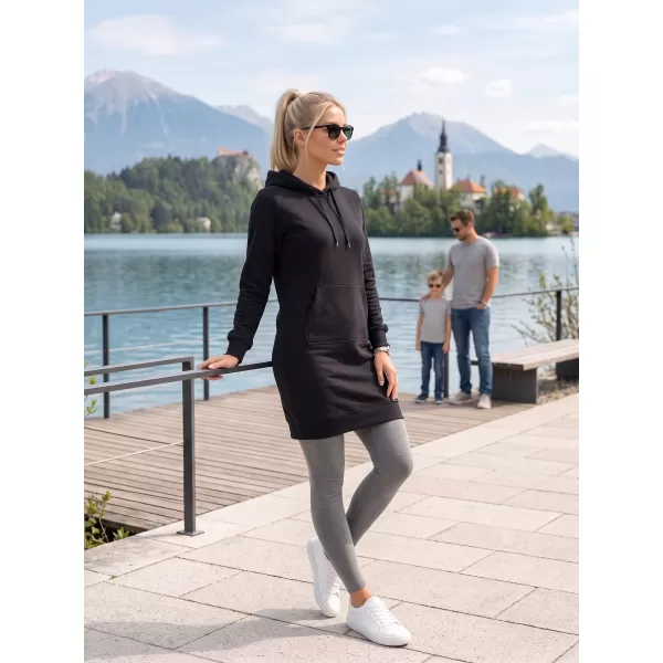  Dámska predĺžená mikina ALTISPORT NoPrint NP/ALW914 ČIERNA 