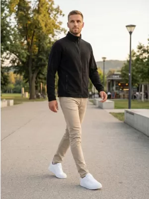 Pánska fleecová mikina ALTISPORT NoPrint NP/ALM725 ČIERNA