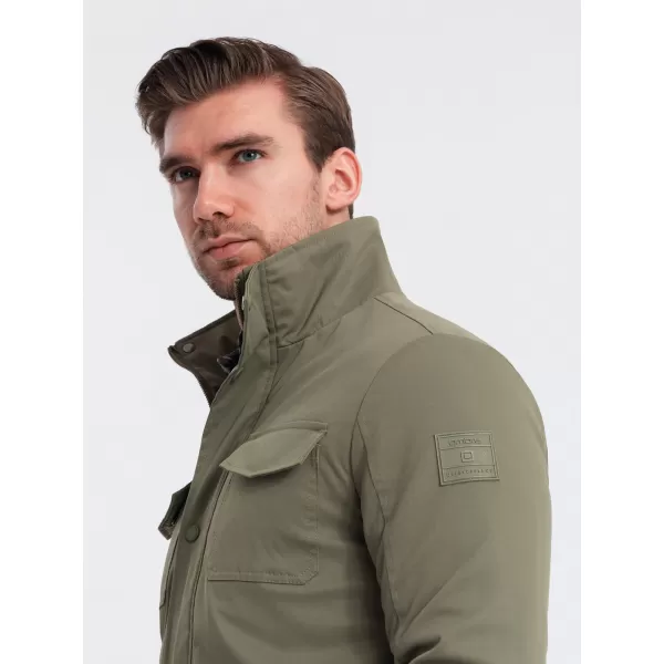  Pánska bunda OMBRE om-jalp-0167 khaki 