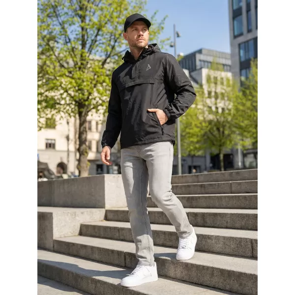  Pánska vetrovka cez hlavu ALTISPORT BYB/ALM002B3162 ČIERNA 