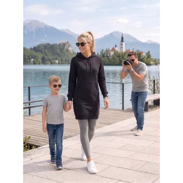  Dámska predĺžená mikina ALTISPORT NoPrint NP/ALW914 ČIERNA 