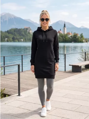 Dámska predĺžená mikina ALTISPORT NoPrint NP/ALW914 ČIERNA