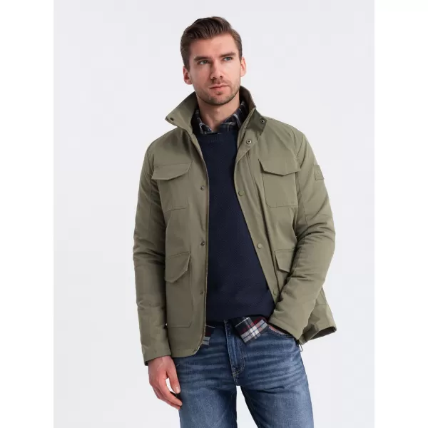  Pánska bunda OMBRE om-jalp-0167 khaki 