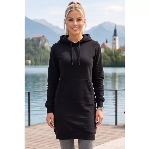  Dámska predĺžená mikina ALTISPORT NoPrint NP/ALW914 ČIERNA 