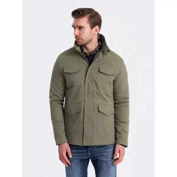  Pánska bunda OMBRE om-jalp-0167 khaki 