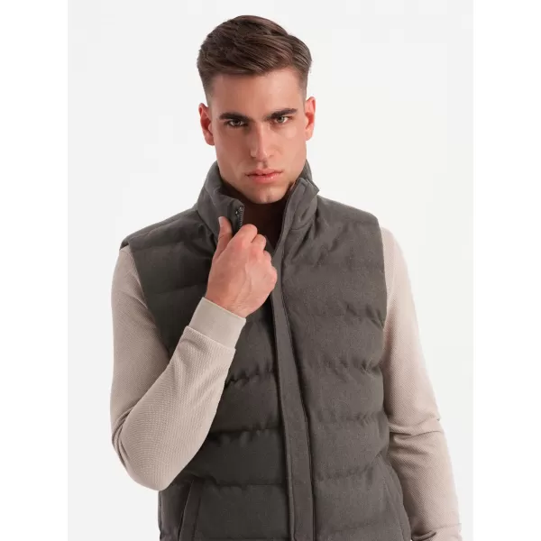  Pánska vesta OMBRE om-javj-0200 Olive Melange 