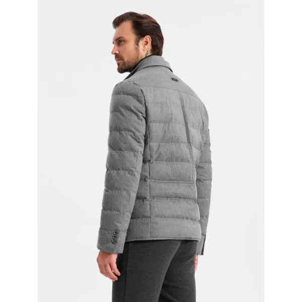  Pánska bunda OMBRE om-jalp-0170 šedá 