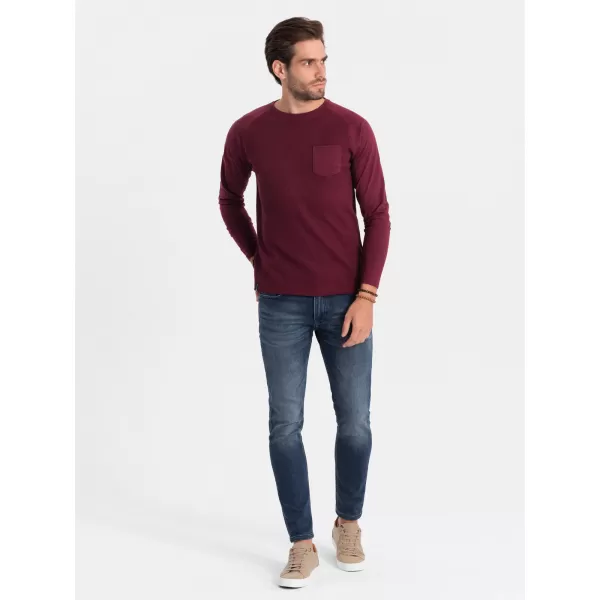  Pánske tričko OMBRE om-lscl-0109 gaštan 