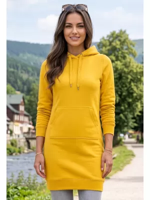 Dámska predĺžená mikina ALTISPORT NoPrint NP/ALW914 JANTÁROVÁ