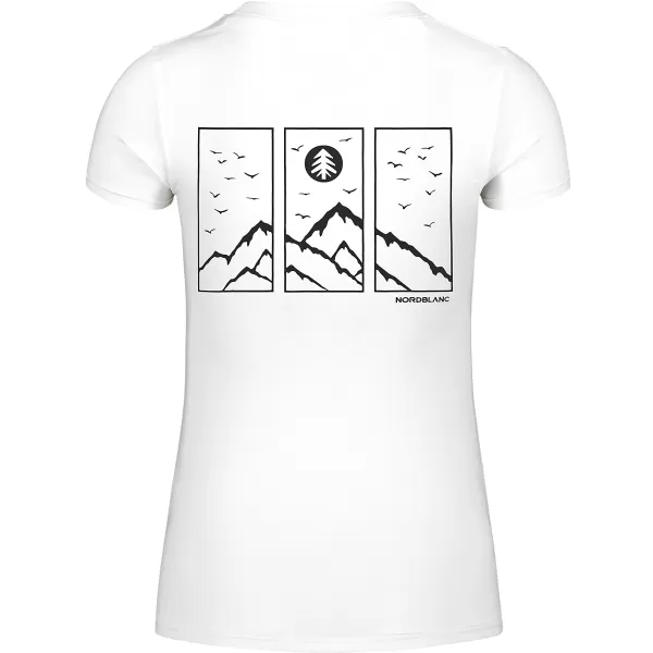  Dámske bavlnené tričko NORDBLANC WINDOWS NBFLT8145 BIELA 