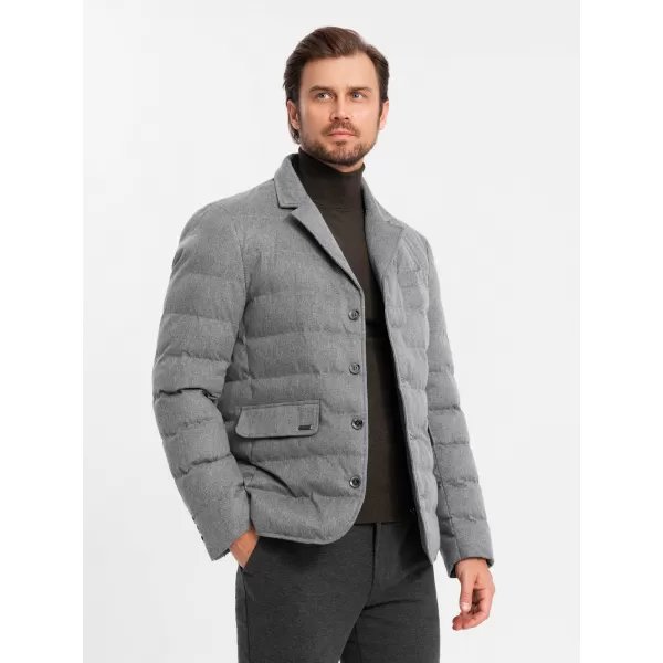  Pánska bunda OMBRE om-jalp-0170 šedá 