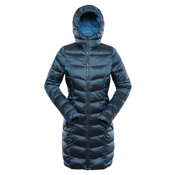  Dlouhy dámsky ultralight kabát ALPINE PRO OREFA LCTD209 MODRÝ MYKONOS 
