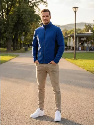 Pánska fleecová mikina ALTISPORT NoPrint NP/ALM725 KRÁĽOVSKÁ MODRÁ