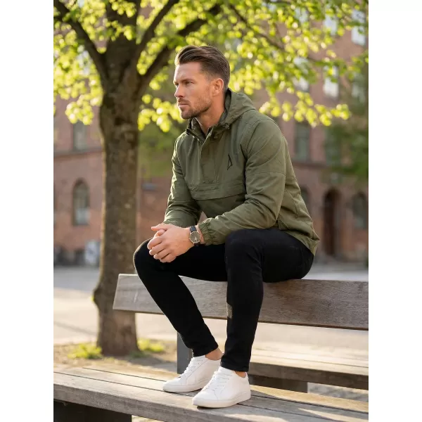  Pánska vetrovka cez hlavu ALTISPORT BYB/ALM002B3162 OLIVOVÝ 