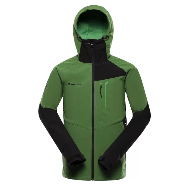  Pánska bunda so softshell ALPINE PRO ESPRIT MJCD622 ZELENÝ 