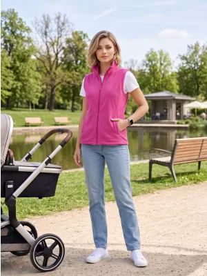 Fleecová unisex vesta ALTISPORT NoPrint NP/ALU815 FUCHSIOVÁ ČERVENÁ