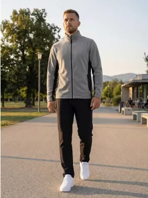 Pánska fleecová mikina ALTISPORT NoPrint NP/ALM725 SVETLO ŠEDÁ