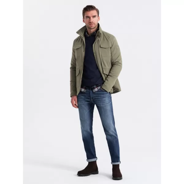  Pánska bunda OMBRE om-jalp-0167 khaki 