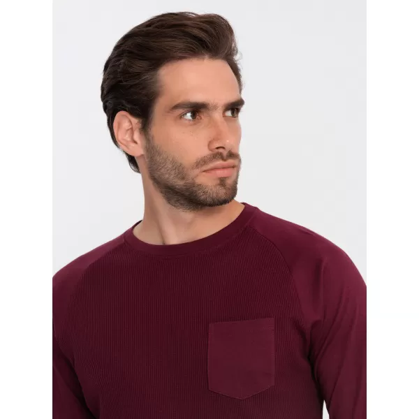  Pánske tričko OMBRE om-lscl-0109 gaštan 