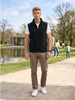 Fleecová unisex vesta ALTISPORT NoPrint NP/ALU815 ČIERNA