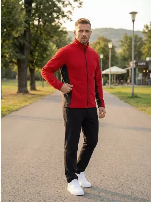 Pánska fleecová mikina ALTISPORT NoPrint NP/ALM725 ČERVENÁ