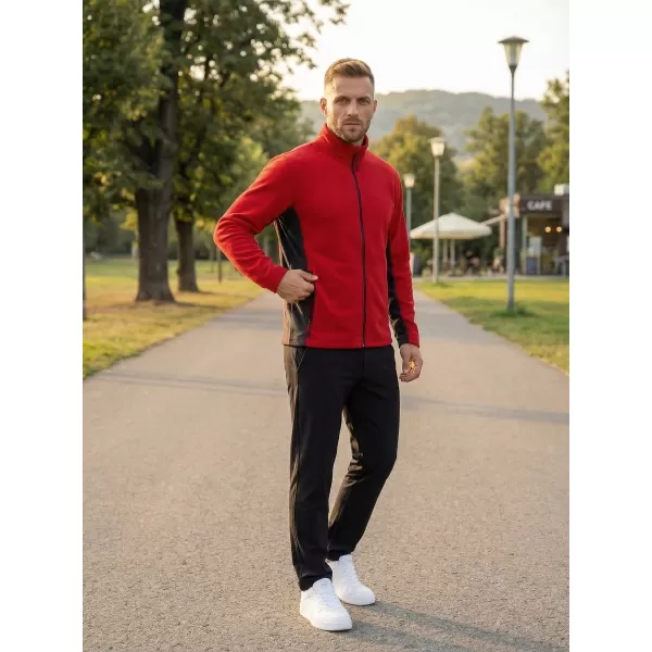  Pánska fleecová mikina ALTISPORT NoPrint NP/ALM725 ČERVENÁ 
