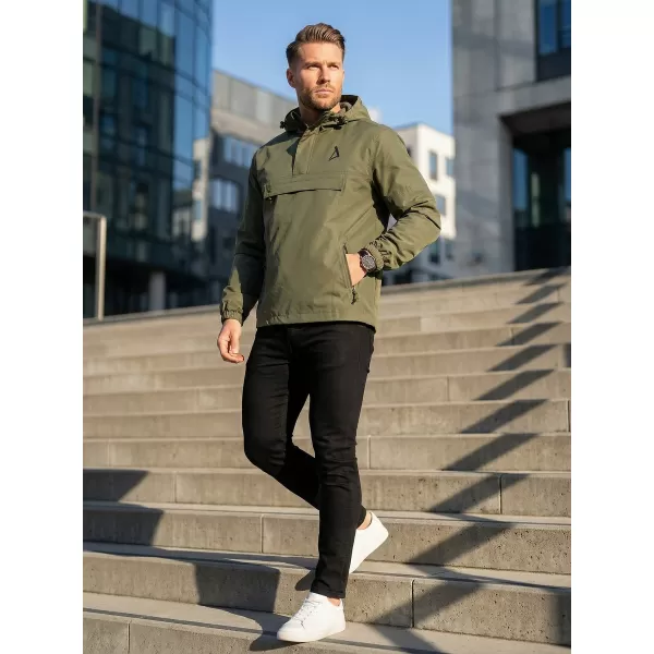  Pánska vetrovka cez hlavu ALTISPORT BYB/ALM002B3162 OLIVOVÝ 
