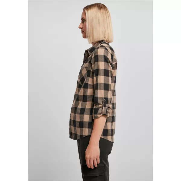  Dámska košeľa URBAN CLASSICS TB1280 Čierna/mäkká taupe 