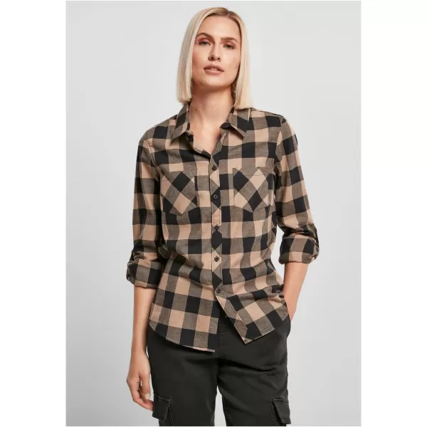  Dámska košeľa URBAN CLASSICS TB1280 Čierna/mäkká taupe 