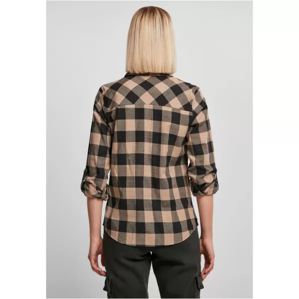  Dámska košeľa URBAN CLASSICS TB1280 Čierna/mäkká taupe 