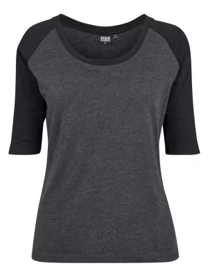 Dámska T -shirt URBAN CLASSICS TB733 uhlie/čierna