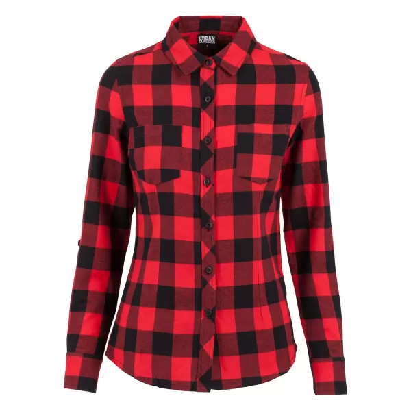  Dámska košeľa URBAN CLASSICS TB1280 Čierna/červená 