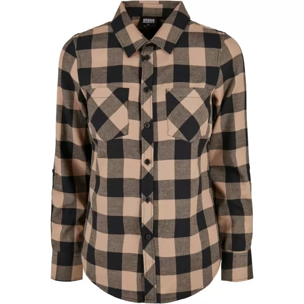  Dámska košeľa URBAN CLASSICS TB1280 Čierna/mäkká taupe 