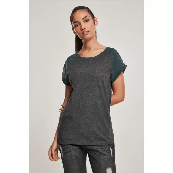  Dámska t -shirt URBAN CLASSICS TB1913 uhlie/fľaša zelená 