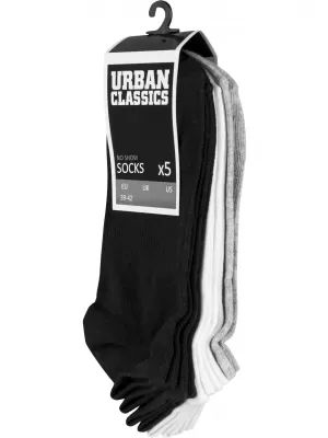 URBAN CLASSICS TB1470 Čierne/biele/sivé ponožky