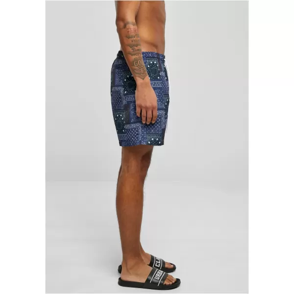  Pánske šortky URBAN CLASSICS TB2679 Navy Bandana AOP 