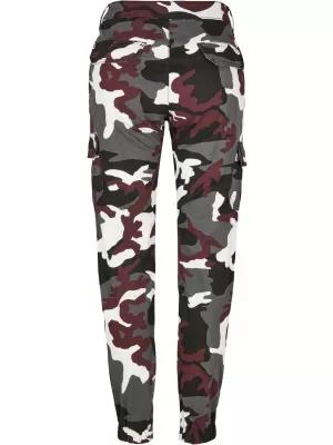 Dámske nohavice mestské klasiky TB3047 víno camo