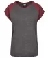 Dámska T -shirt URBAN CLASSICS TB1913 uhlie/červené víno