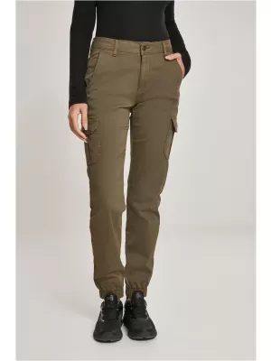 Ženské nohavice mestské klasiky TB3048 Olive