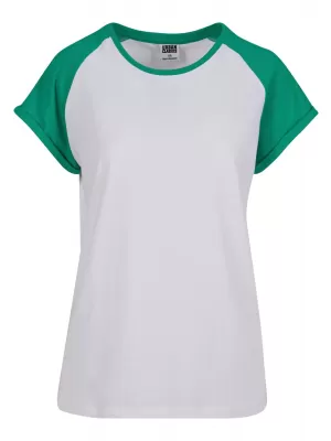 Dámska t -shirt URBAN CLASSICS TB1913 White/Fern Green