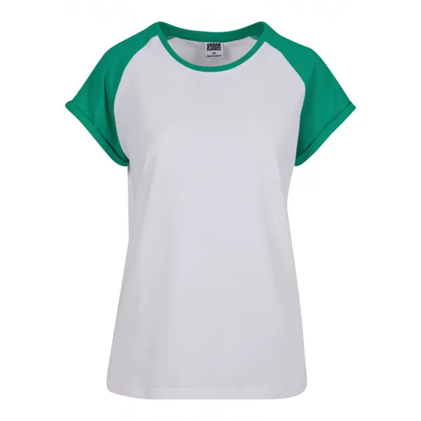  Dámska t -shirt URBAN CLASSICS TB1913 White/Fern Green 