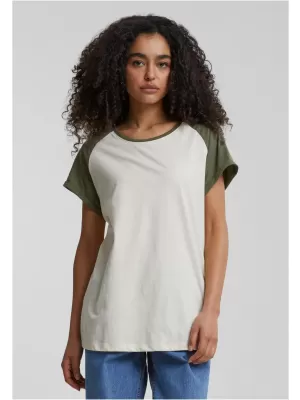 Dámska t -shirt URBAN CLASSICS TB1913 Biely piesok/olive