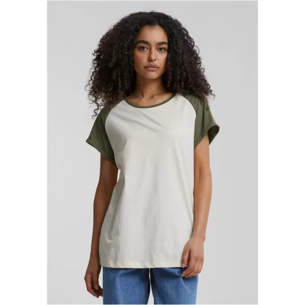  Dámska t -shirt URBAN CLASSICS TB1913 Biely piesok/olive 