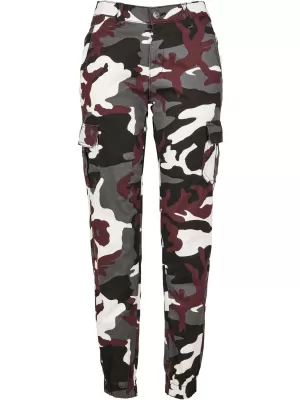 Dámske nohavice mestské klasiky TB3047 víno camo