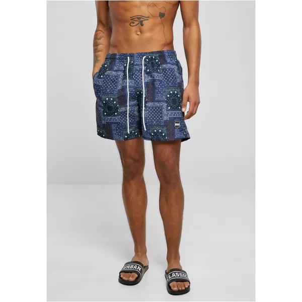  Pánske šortky URBAN CLASSICS TB2679 Navy Bandana AOP 