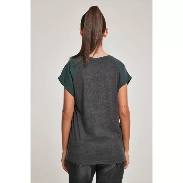  Dámska t -shirt URBAN CLASSICS TB1913 uhlie/fľaša zelená 