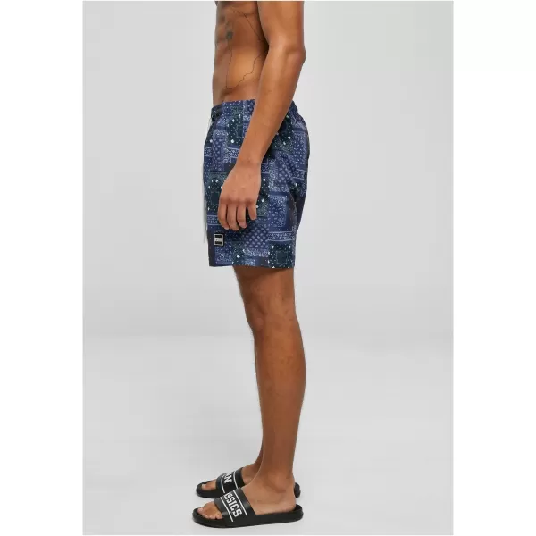  Pánske šortky URBAN CLASSICS TB2679 Navy Bandana AOP 