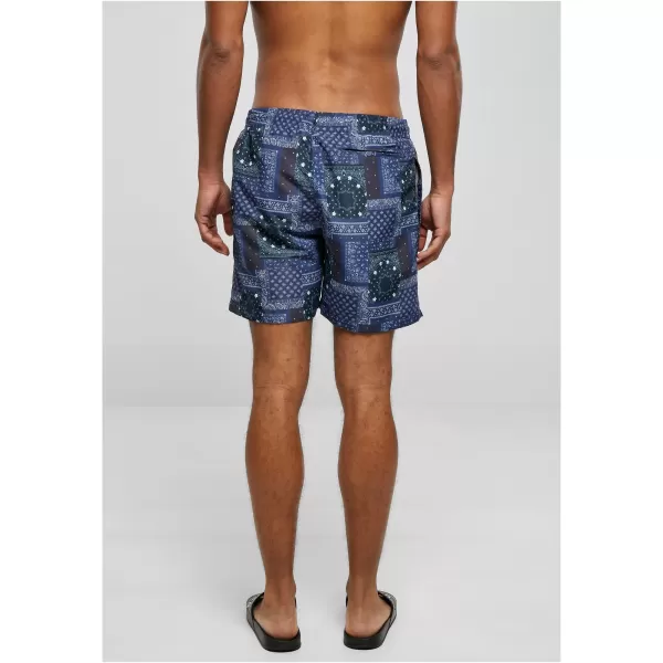  Pánske šortky URBAN CLASSICS TB2679 Navy Bandana AOP 