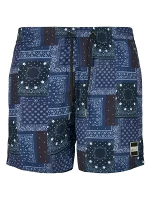 Pánske šortky URBAN CLASSICS TB2679 Navy Bandana AOP
